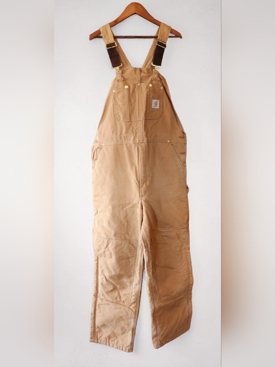 Carhartt Other - Y2K Carhartt R02 Brown Duck Canvas Bib Overall 44x32 Insulated Double Knee USA